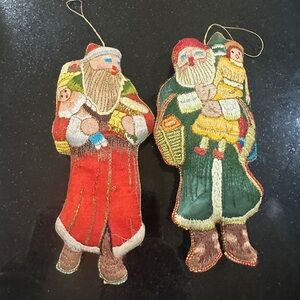 Pair of Santa Clause Christmas Tree Ornaments